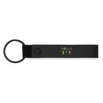 Biathlon Is Life - Skiing and Shooting Sports - Matte Pu Keyring - black - Front