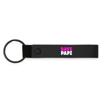 Techno House Electro Festival Hardstyle Rave Dad - Matte PU Schlüsselanhänger - Schwarz - Vorne