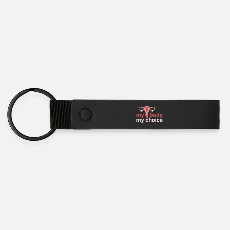mon corps. my_choice. - Porte-clés en PU mat - noir