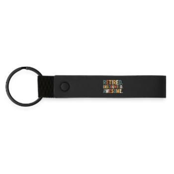 Senior Discount Ruhestand Humor - Matte PU Schlüsselanhänger - Schwarz - Vorne