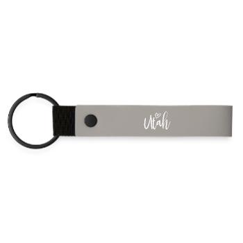 Utah Heart Women's Love Utah - Matte PU Schlüsselanhänger - Hellgrau - Vorne