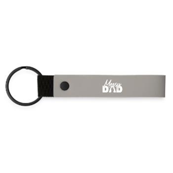 Messy Dad Funny Fatherhood Parenting Design - Matte Pu Keyring - light grey - Front