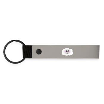 Happy Cloud - Matte Pu Keyring - light grey - Front