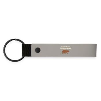Cute Capybara Stress Reliever, No Stress, - Matte Pu Keyring - light grey - Front