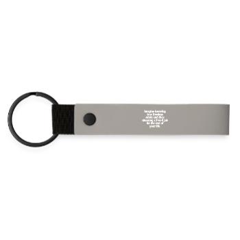 True Freedom Exists 9-to-5 Freedom Entrepreneurs - Matte Pu Keyring - light grey - Front