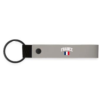 France Football Lover Retro Sports Design - Matte Pu Keyring - light grey - Front