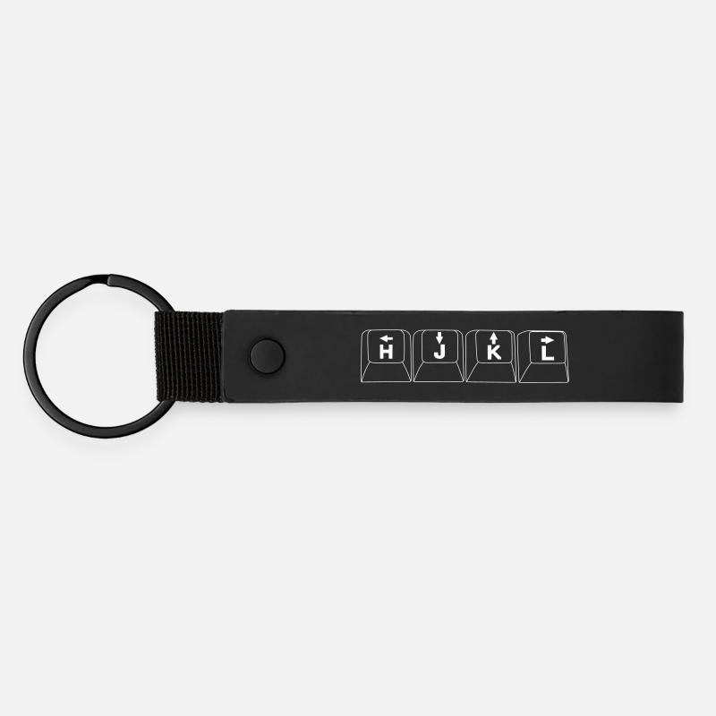 Vim HJKL Keys - Matte PU Schlüsselanhänger - Schwarz