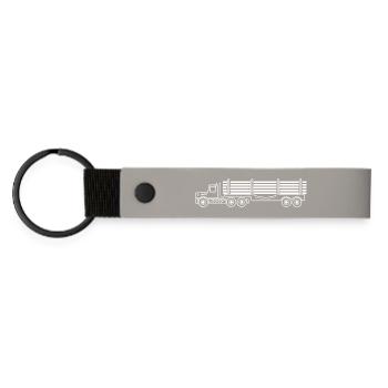 Tractor transport truck - Matte Pu Keyring - light grey - Front