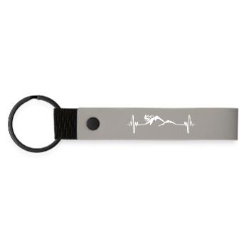 Mountain bikers heart palpitations - Matte Pu Keyring - light grey - Front