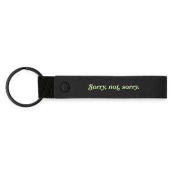 Sorry, not sorry – Cheeky Attitude - Matte Pu Keyring - black - Front