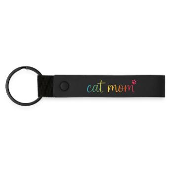 Cat Mom Regenbogen - Süßes Katzen Mama Design - Porte-clés en PU mat - noir - Devant