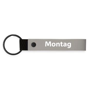 Montag Motivation Lustiges Spruch Shirt - Matte Pu Keyring - light grey - Front