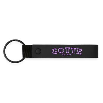 Gotte 2026, Patentante 2026, Gotti, Geschenk Shirt - Matte PU Schlüsselanhänger - Schwarz - Vorne