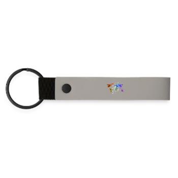 World map compass white - Matte Pu Keyring - light grey - Front