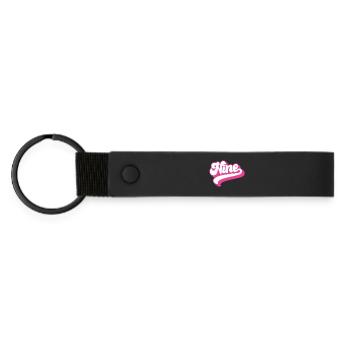 Nine 9th Birthday For Girls 9 Years Old - Matte Pu Keyring - black - Front