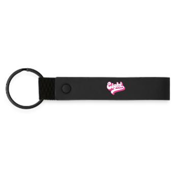 Eight 8th Birthday For Girls 8 Years Old - Matte Pu Keyring - black - Front