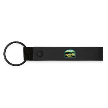 Grenoble: beauty of the capital of the Alps - Matte Pu Keyring - black - Front