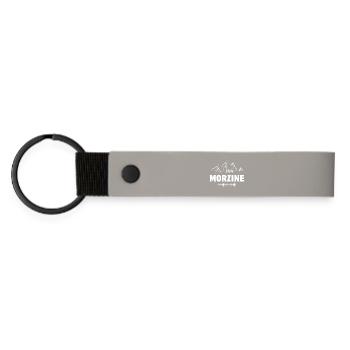 ski resort, skiing, Morzine - Matte Pu Keyring - light grey - Front