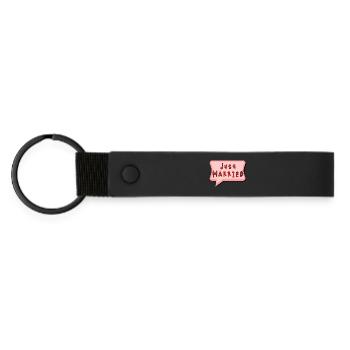 JUST MARRIED. EVJF. SAINT VALENTIN. COUPLE - Porte-clés en PU mat - noir - Devant