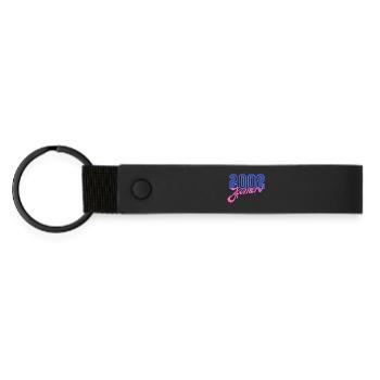 2002 Zoomers Sommer Retro Gradient Logo - Matte PU Schlüsselanhänger - Schwarz - Vorne