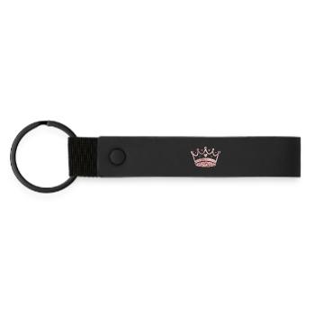 Queen/King Crown Glitter Personalizable - Matte Pu Keyring - black - Front