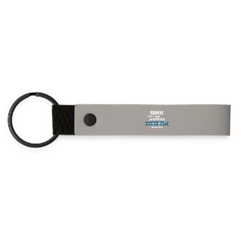 Fleeing from problems is not a solution - Matte Pu Keyring - light grey - Front