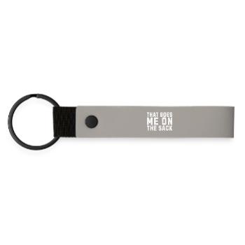 That Goes Me on the Sack Denglish - Matte Pu Keyring - light grey - Front