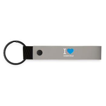 I LOVE GRENOBLE - Matte Pu Keyring - light grey - Front