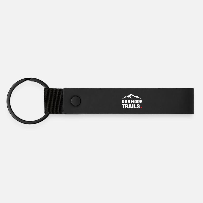 Run More Trails - Matte Pu Keyring - black