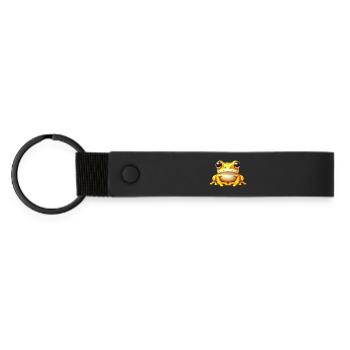 Frosch - Matte PU Schlüsselanhänger - Schwarz - Vorne