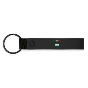 Fierté italienne, drapeau de l’Italie - Porte-clés en PU mat - noir - Devant