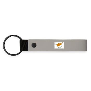 Drapeau de Chypre - Porte-clés en PU mat - gris clair - Devant