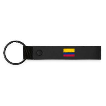 Flag of Colombia - Matte Pu Keyring - black - Front