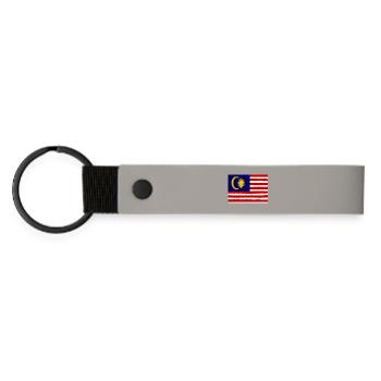 Flag of Malaysia - Matte Pu Keyring - light grey - Front