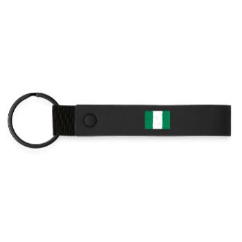 Flag of Nigeria - Matte Pu Keyring - black - Front