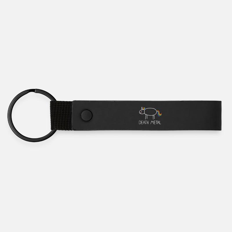 Death Metal Unicorn - Matte Pu Keyring - black