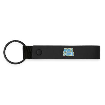 Colorful "Awesome" Font Design - Matte Pu Keyring - black - Front