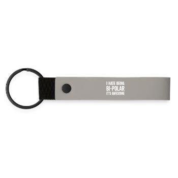 Dicton ironique sur la bipolarité pour les joueurs - Porte-clés en PU mat - gris clair - Devant