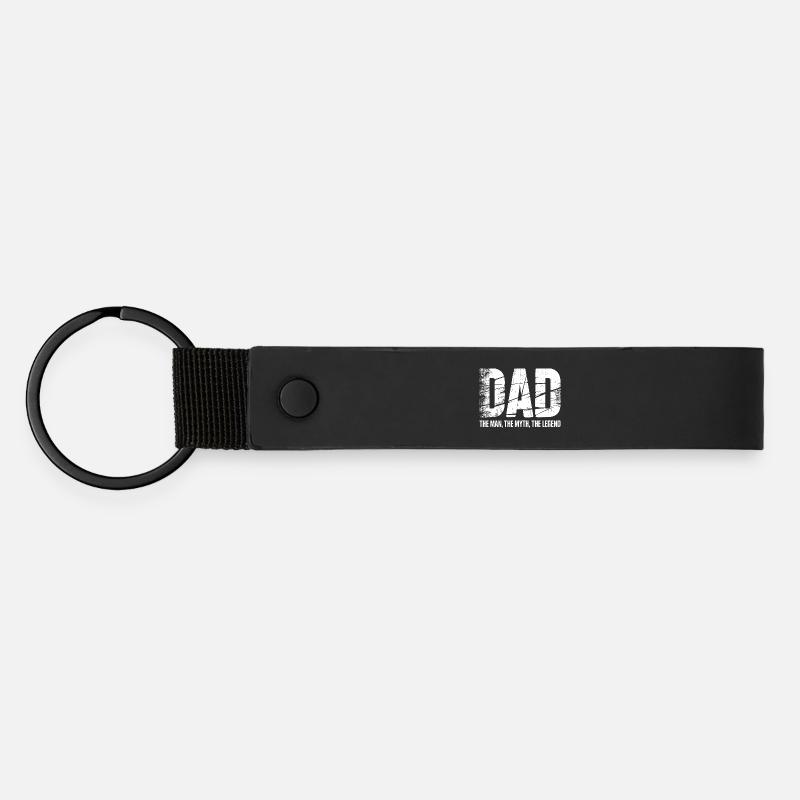 Dad The Man The Myth The Legend - Matte Pu Keyring - black