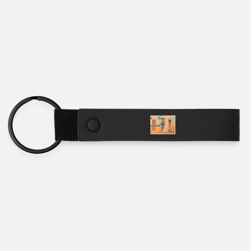 collage - Porte-clés en PU mat - noir