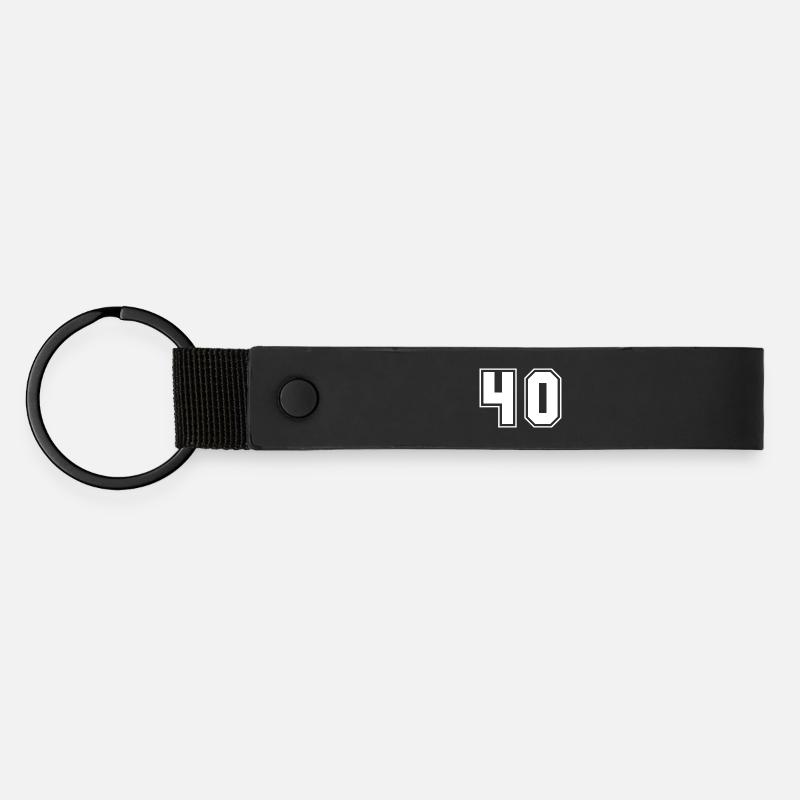 Sporty Number Design 40 Birthday - Matte Pu Keyring - black