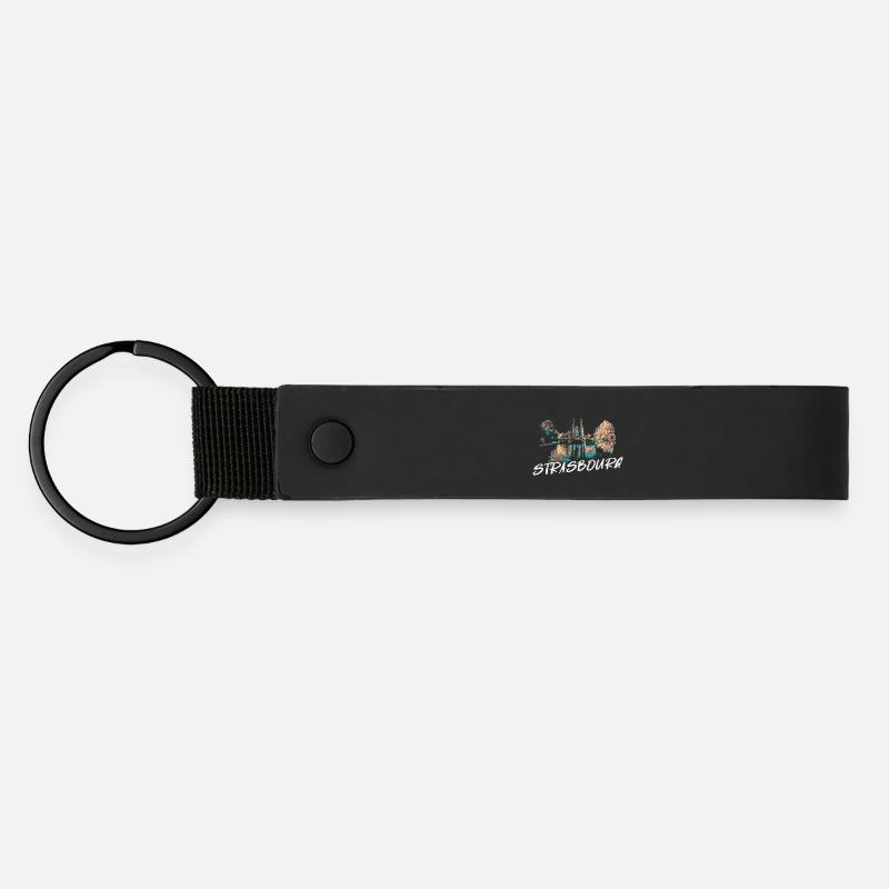 Strasbourg Cathedral – Illustration - Matte Pu Keyring - black