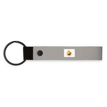 Citrouille lanterne Jack’o - Peinture à l’aquarelle peinte à la main - Porte-clés en PU mat - gris clair - Devant