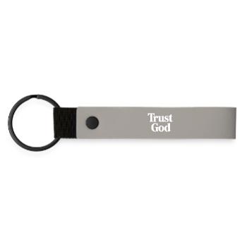 Trust God Jesus Christen Glaube - Matte PU Schlüsselanhänger - Hellgrau - Vorne