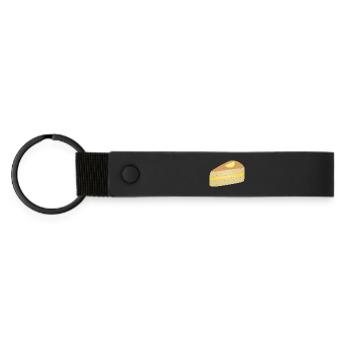 Tranche de citron Gâteau aux graines de pavot Dessert Agrumes - Porte-clés en PU mat - noir - Devant