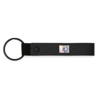 Flamant - Porte-clés en PU mat - noir - Devant