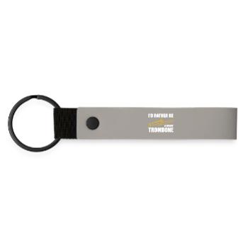 Be with my trombone trombone player trombonist - Matte Pu Keyring - light grey - Front