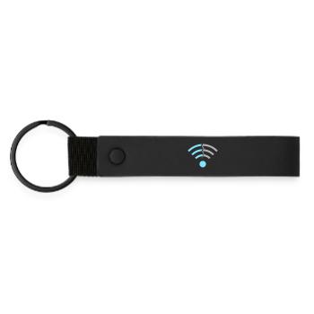 Icône du signal Wi-Fi WiFi - Porte-clés en PU mat - noir - Devant