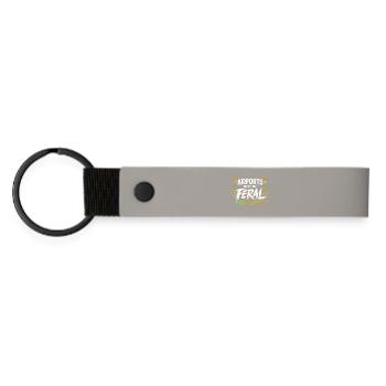 Travel anxiety humor, airport chaos, flying is - Matte Pu Keyring - light grey - Front