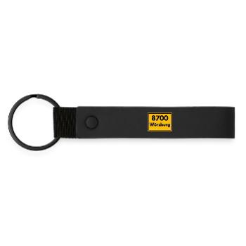 OLD POSTCODE POSTCODE RETRO 8700 WÜRZBURG FRANKEN - Matte Pu Keyring - black - Front